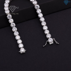 Lắc tay bạc nam Tennis đính full kim cương Moissanite 6mm LTNM0012