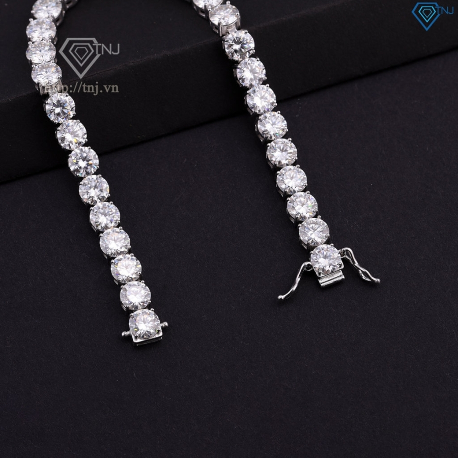 Lắc tay bạc nam Tennis đính full kim cương Moissanite 6mm LTNM0012