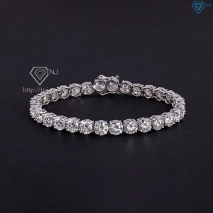 Lắc tay bạc nam Tennis đính full kim cương Moissanite 6mm LTNM0012