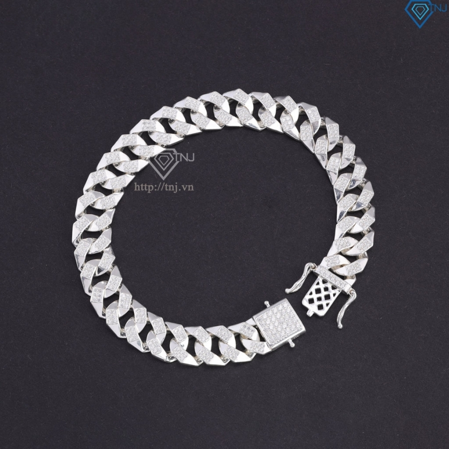 Lắc tay nam Cuban bản nhỏ 10mm cách điệu LTA0213 - Trang Sức TNJ
