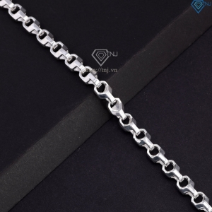 Lắc tay bạc mắt xích vuông nam trơn đơn giản LTA0214 - Trang Sức TNJ
