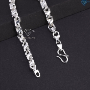Lắc tay bạc mắt xích vuông nam trơn đơn giản LTA0214 - Trang Sức TNJ