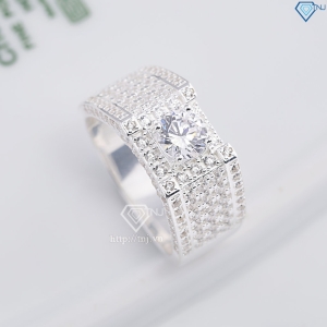 Nhẫn nam bạc 925 đính đá trắng đẹp NNA0845