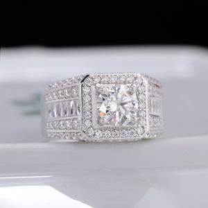 Nhẫn nam Moissanite đẹp 7.0mm - Kiểm định GRA NNAM0225