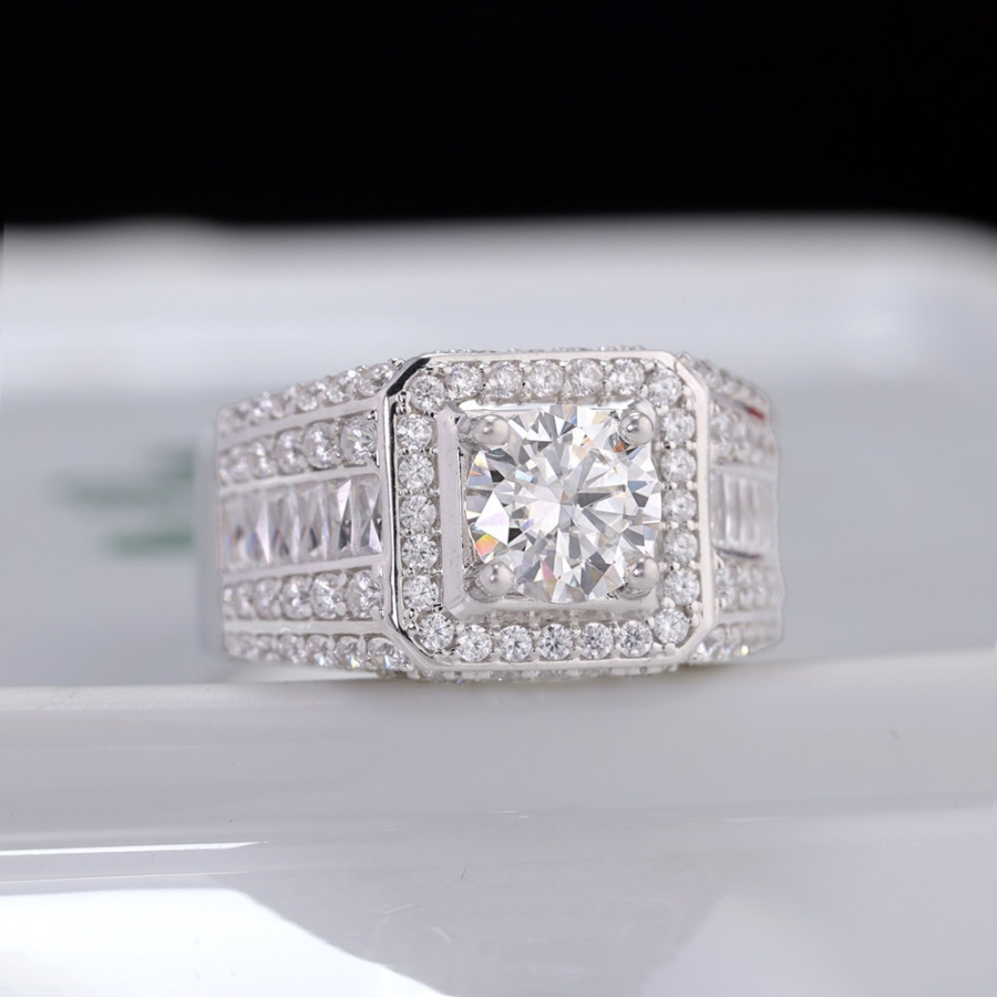 Nhẫn nam Moissanite đẹp 7.0mm - Kiểm định GRA NNAM0225