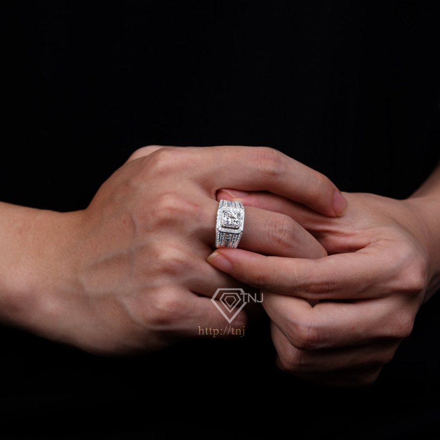 Nhẫn nam Moissanite đẹp 7.0mm - Kiểm định GRA NNAM0225