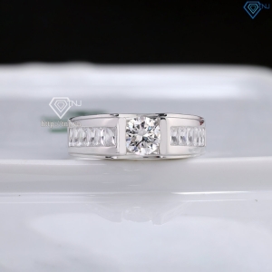 Nhẫn nam Moissanite đơn giản đính đá 6.0mm - Kiểm định GRA NNAM0227