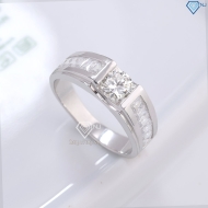 Nhẫn nam Moissanite đơn giản đính đá 6.0mm - Kiểm định GRA NNAM0227