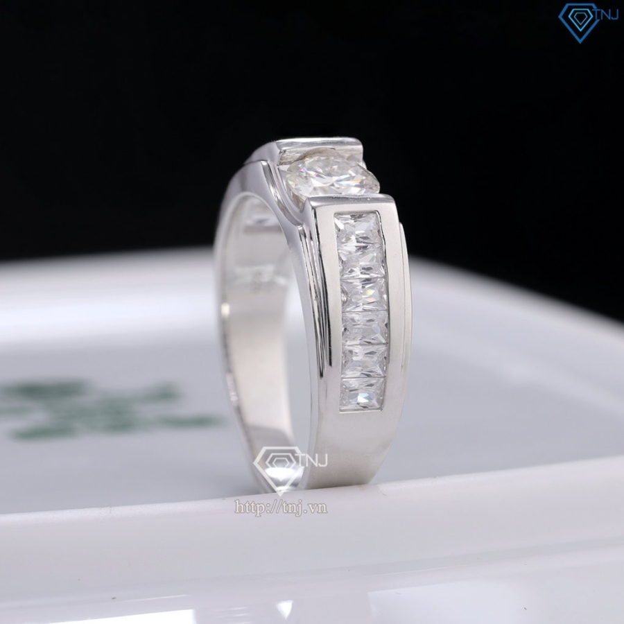 Nhẫn nam Moissanite đơn giản đính đá 6.0mm - Kiểm định GRA NNAM0227