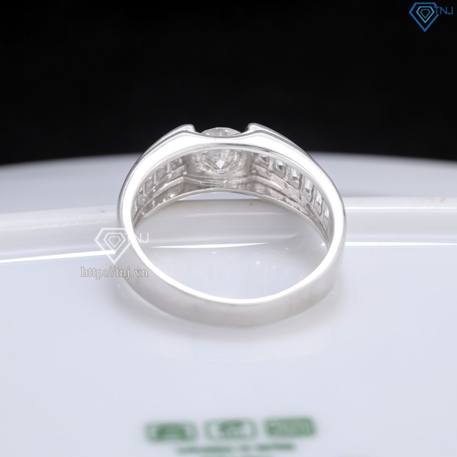 Nhẫn nam Moissanite đơn giản đính đá 6.0mm - Kiểm định GRA NNAM0227