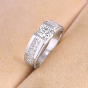 Nhẫn nam Moissanite đơn giản đính đá 6.0mm - Kiểm định GRA NNAM0227