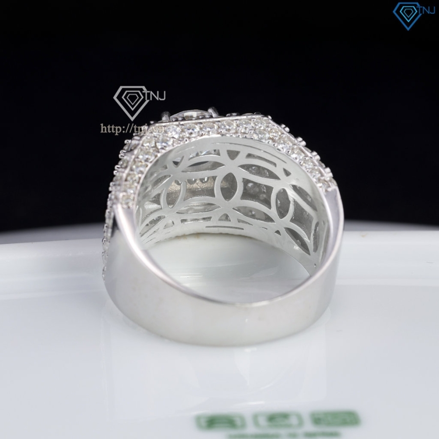 Nhẫn nam đính full kim cương Moissanite đẹp 7.0mm - NNAM0228