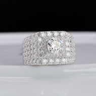 Nhẫn nam đính full kim cương Moissanite đẹp 7.0mm - Kiểm định GRA NNAM0228