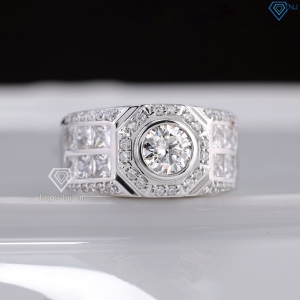 Nhẫn nam Moissanite đơn giản đính đá 6.0mm - Kiểm định GRA NNAM0229