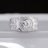 Nhẫn nam Moissanite đơn giản đính đá 6.0mm - Kiểm định GRA NNAM0229