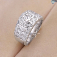 Nhẫn nam Moissanite đơn giản đính đá 6.0mm - Kiểm định GRA NNAM0229