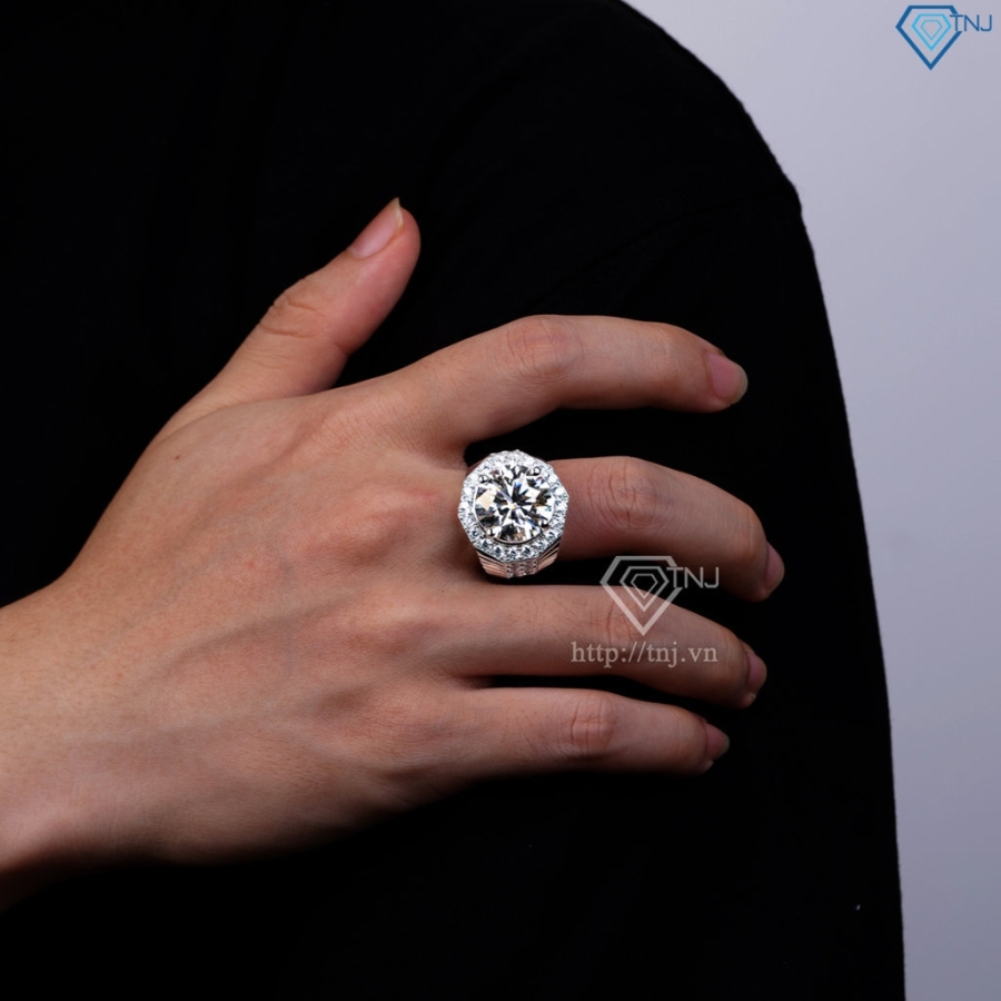 Nhẫn nam Moissanite bản to đính kim cương 15.0mm NNAM0230
