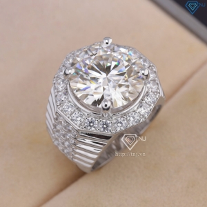 Nhẫn nam Moissanite bản to đính kim cương 15.0mm NNAM0230