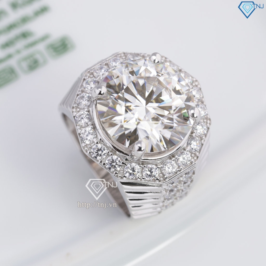 Nhẫn nam Moissanite bản to đính kim cương 15.0mm NNAM0230
