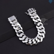 Lắc tay bạc nam mắt xích cuban bản to không đính đá 18mm LTA0215