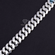 Lắc tay bạc nam mắt xích cuban bản to không đính đá 18mm LTA0215