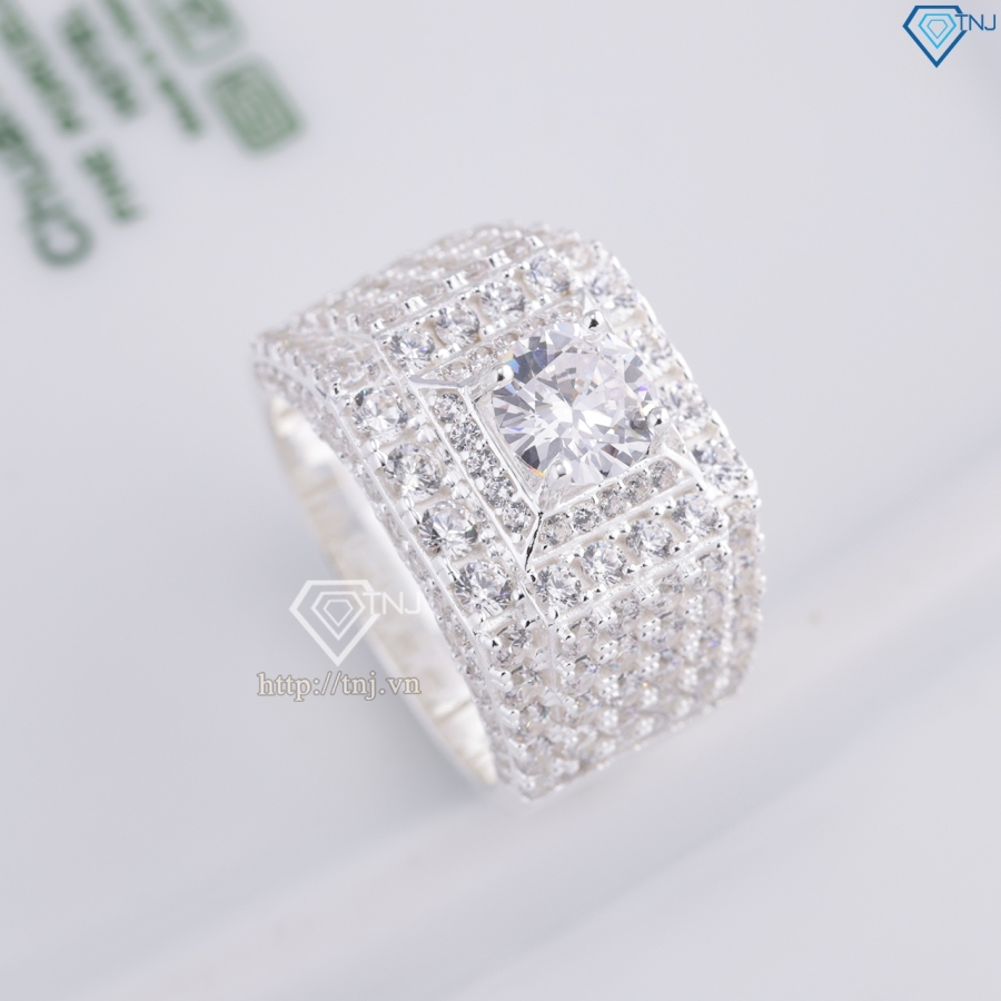 Nhẫn bạc nam cao cấp đính full đá NNA0842 - Trang Sức TNJ