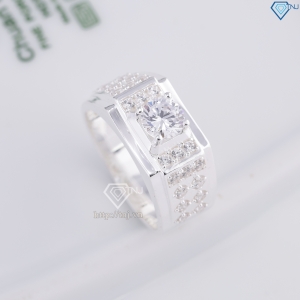 Nhẫn bạc nam đơn giản đính đá đẹp NNA0843 - Trang Sức TNJ