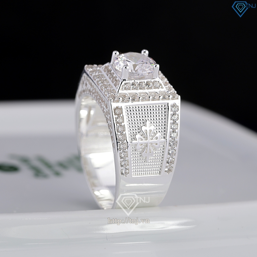 Nhẫn bạc nam Patek Philippe đính đá đẹp NNA0844 - Trang Sức TNJ