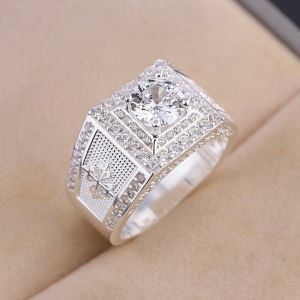 Nhẫn bạc nam Patek Philippe đính đá đẹp NNA0844