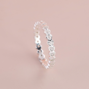 Nhẫn bạc nữ 925 trái tim đính đá đẹp NN0519