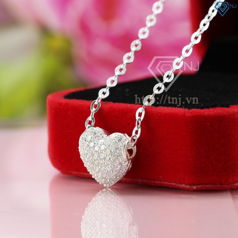 Bộ trang sức bạc nữ hình trái tim đính đá đẹp BTS0018 - Trang Sức TNJ