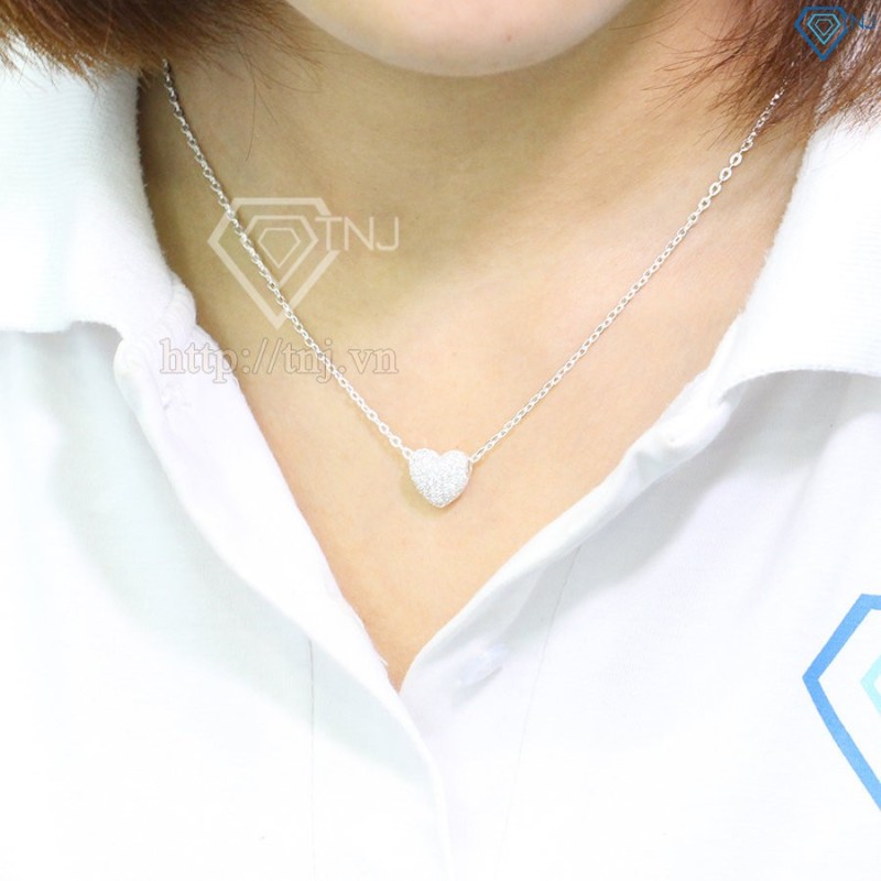 Bộ trang sức bạc nữ hình trái tim đính đá đẹp BTS0018 - Trang Sức TNJ