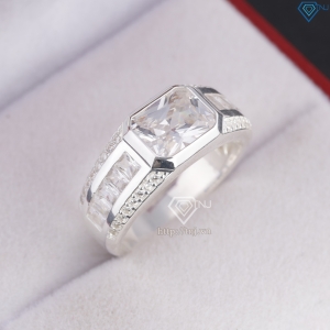 Nhẫn nam bạc 925 đính đá trắng đẹp NNA0847