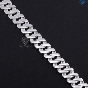 Lắc tay Cuban bạc phiên bản 15mm đặc LTA0217