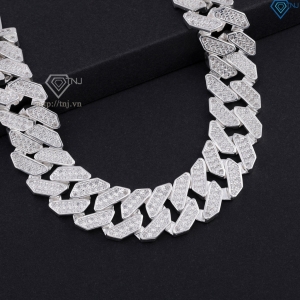 Lắc tay Cuban bạc phiên bản 15mm đặc LTA0217