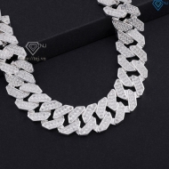 Lắc tay Cuban bạc phiên bản 15mm đặc LTA0217