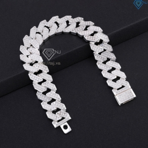 Lắc tay Cuban bạc phiên bản 15mm đặc LTA0217