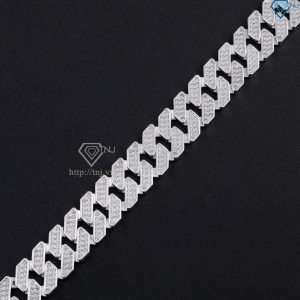 Lắc tay Cuban bạc phiên bản 15mm đặc LTA0217