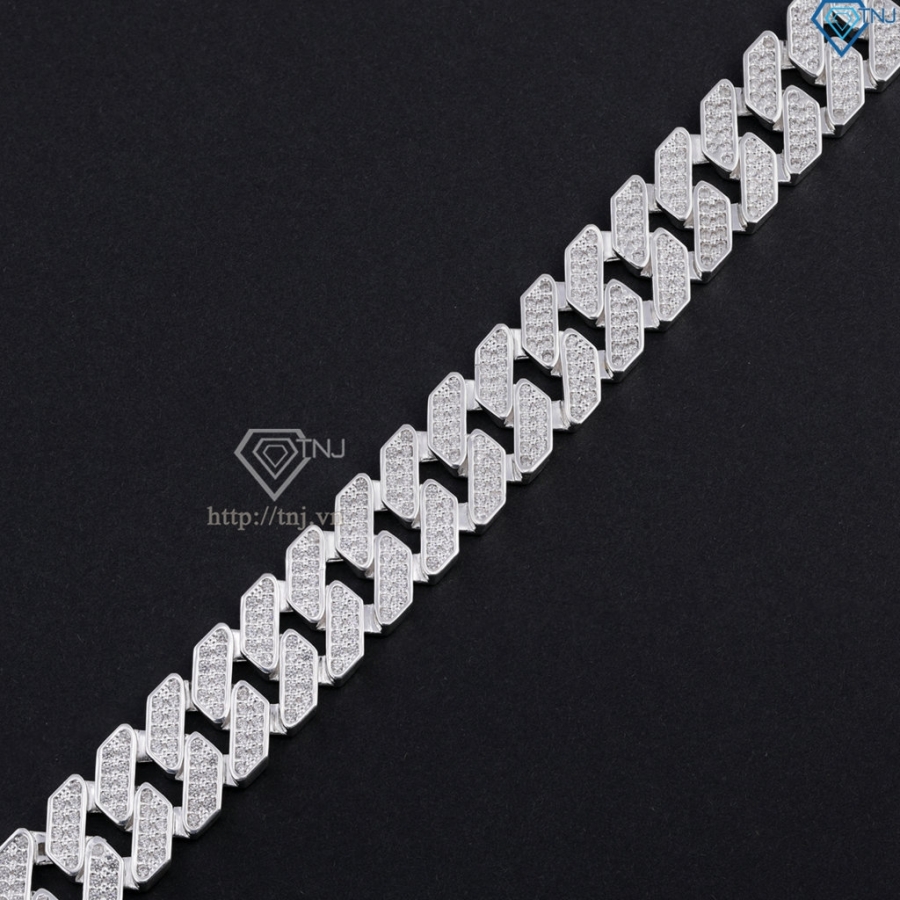 Lắc tay Cuban bạc phiên bản 15mm đặc LTA0217