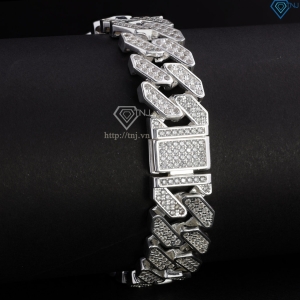 Lắc tay Cuban bạc phiên bản 15mm đặc LTA0217