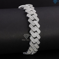 Lắc tay Cuban bạc phiên bản 14mm đẹp LTA0216