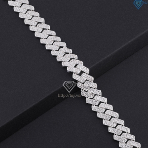 Lắc tay Cuban bạc phiên bản 14mm đẹp LTA0216