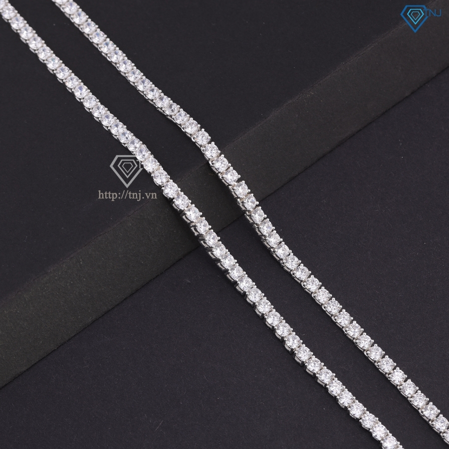 Dây chuyền bạc nữ tennis đính đá 3mm DNK0031 - Trang Sức TNJ