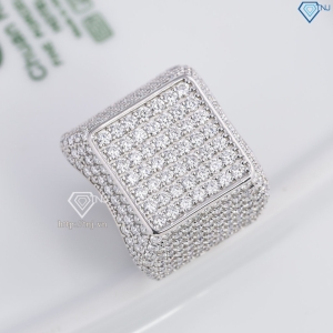 Nhẫn nam mặt vuông đính full kim cương Moissanite NNAM0234