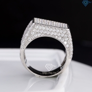 Nhẫn nam mặt vuông đính full kim cương Moissanite NNAM0234