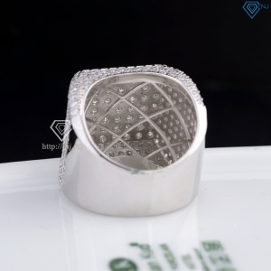 Nhẫn nam mặt vuông đính full kim cương Moissanite NNAM0234