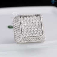 Nhẫn nam mặt vuông đính full kim cương Moissanite NNAM0234