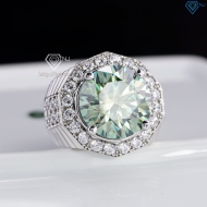 Nhẫn nam Moissanite bản to đính kim cương xanh 15.0mm NNAM0235