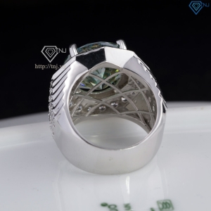 Nhẫn nam Moissanite bản to đính kim cương xanh 15.0mm NNAM0235