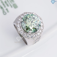 Nhẫn nam Moissanite bản to đính kim cương xanh 15.0mm NNAM0235